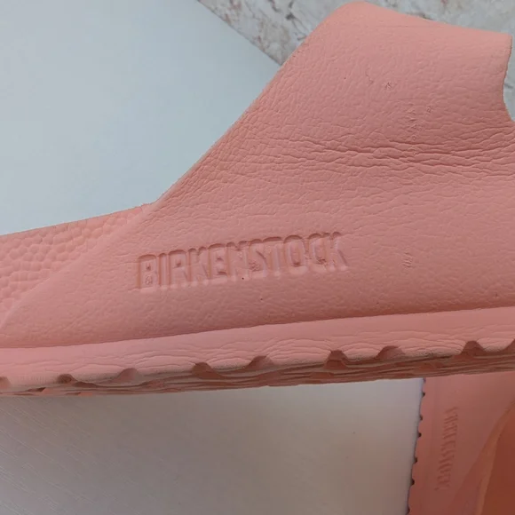 Birkenstock Arizona EVA sandals in the color Coral Peach or Fondant Pink. - Picture 7 of 12